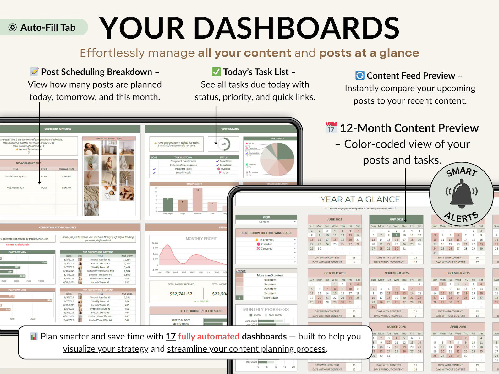 Content Planner Social Media Calendar Spreadsheet Monthly Content Tracker Social Media Posting Instagram TikTok Google Sheets Excel Template