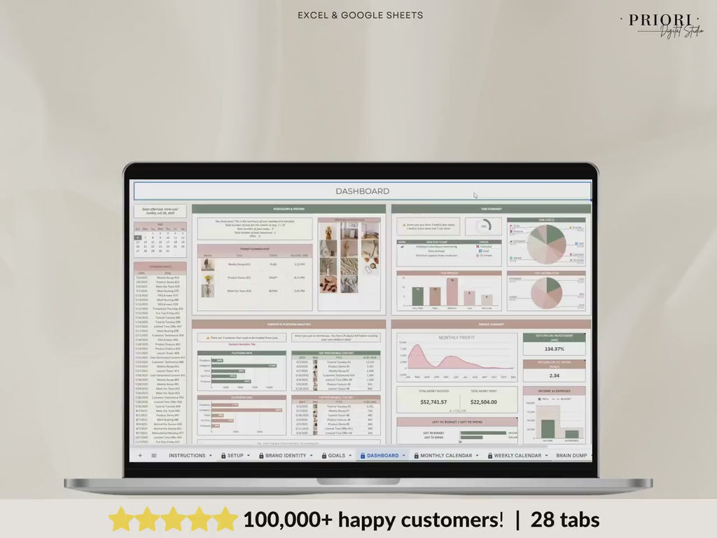 Content Planner Social Media Calendar Spreadsheet Monthly Content Tracker Social Media Posting Instagram TikTok Google Sheets Excel Template